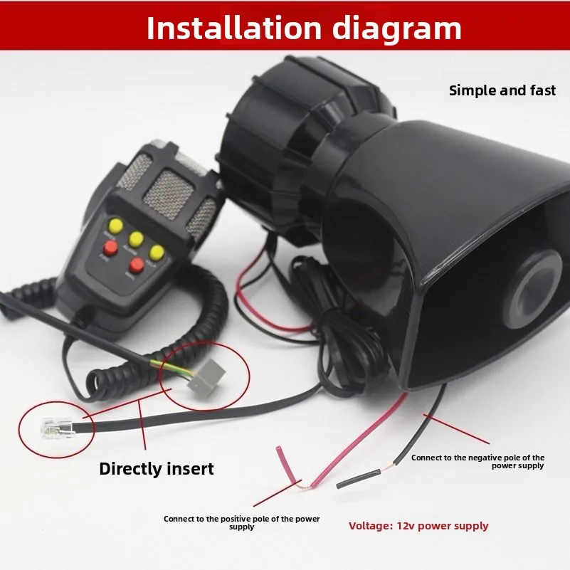 Alarma coche 12V con sirena 100W 5 y 7 tonos potente multicolor - imagen 2