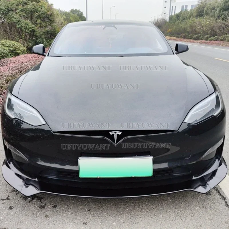 Splitter delantero ABS para Tesla Model S 2022-2024, negro mate o brillo - imagen 3