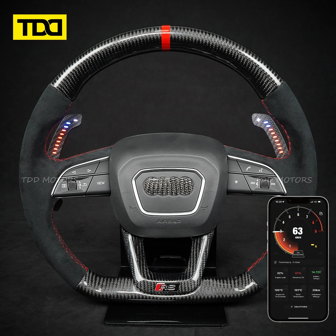 Levas de cambio LED magnéticas TDD de fibra de carbono para Audi - imagen 2