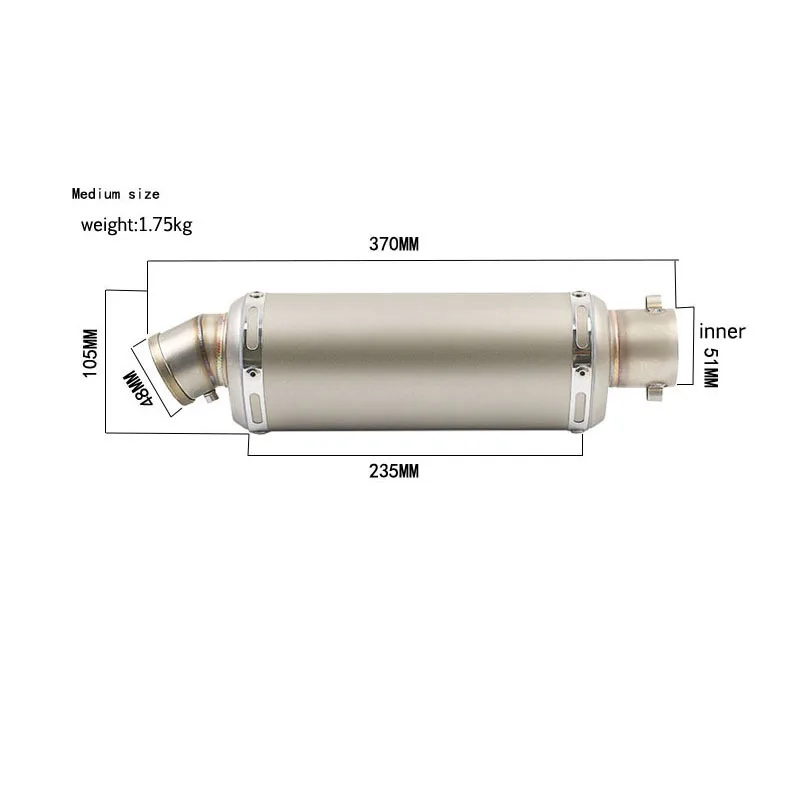 Silenciador escape motocicleta Jicun 51 mm universal – Yamaha, Honda - imagen 2