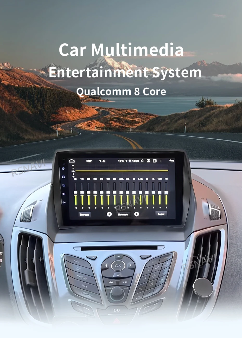 Radio multimedia Android 15 para Ford C-MAX y Kuga
