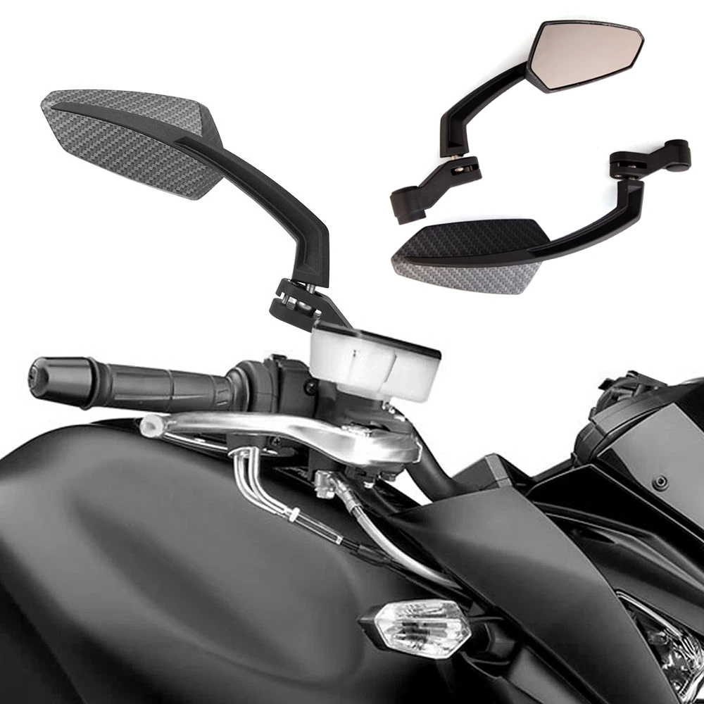 Retrovisores convexos de fibra de carbono para moto 8/10 mm - imagen 2