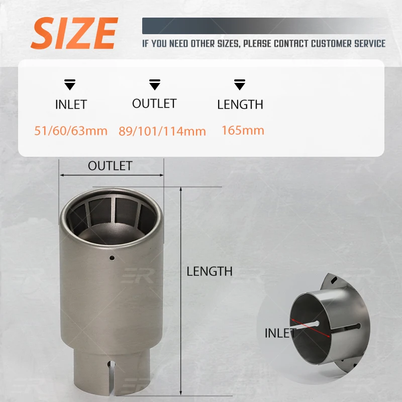 Punta de escape universal acero inoxidable - accesorio tuning - imagen 2