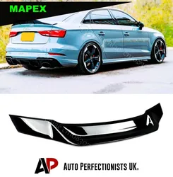Alerón trasero alto Negro brillante para Audi A3 S3 RS3 8V 13-20