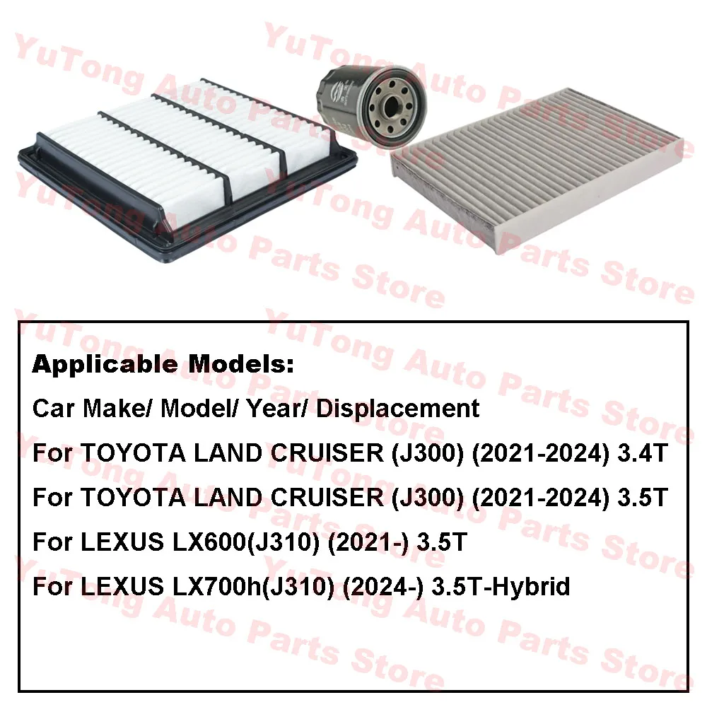 Juego de filtros 2-3 Uds para TOYOTA LAND CRUISER J300 300 3.5T 2021-2024 LEXUS LX600 J310 Cabina AC Kit de filtro de aceite de motor de aire pieza de repuesto - imagen 3