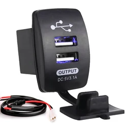 Cargador USB mechero dual 3.1A para coche moto 12V-24V