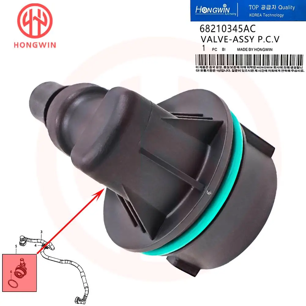 68210345AC Válvula PCV Jeep Grand Cherokee, Dodge Durango, Ram 1500