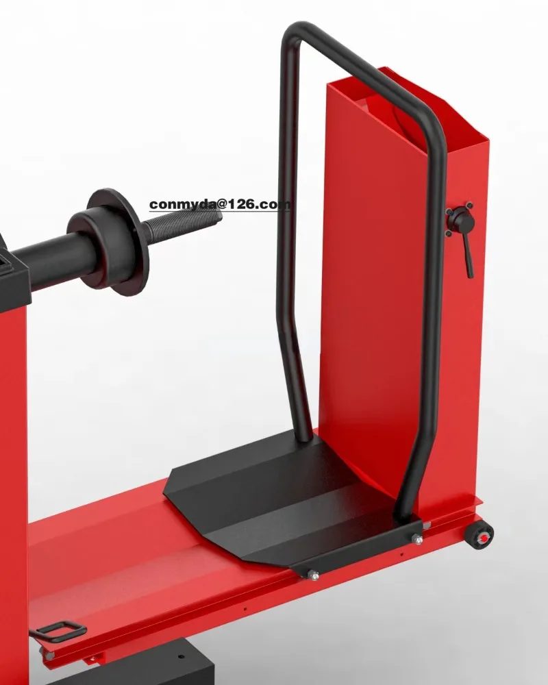 Imagen del eje y sistema de sujeción de la equilibradora