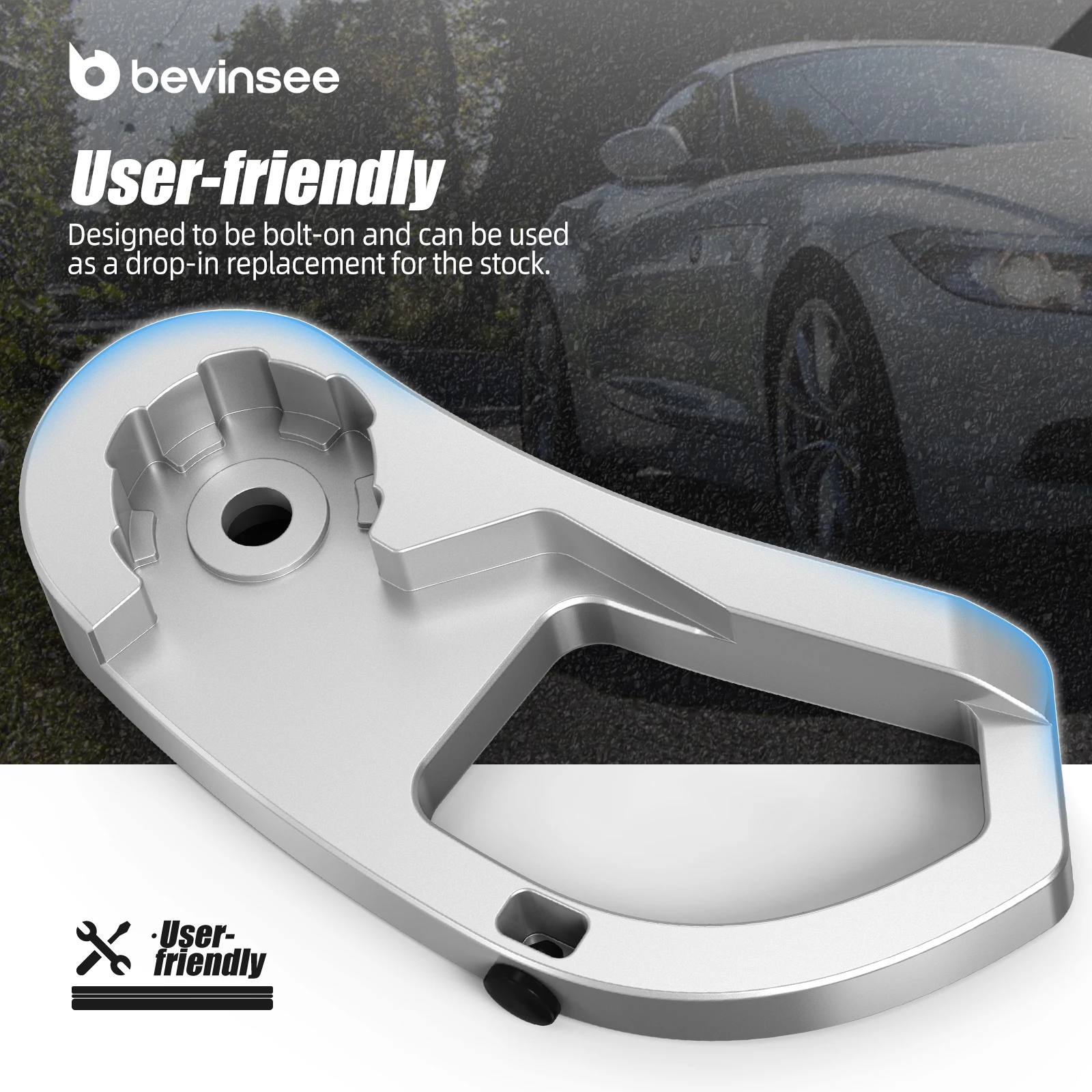 Embellecedor tirador pestillo capó aluminio – BMW E46/X3 E83 - imagen 2