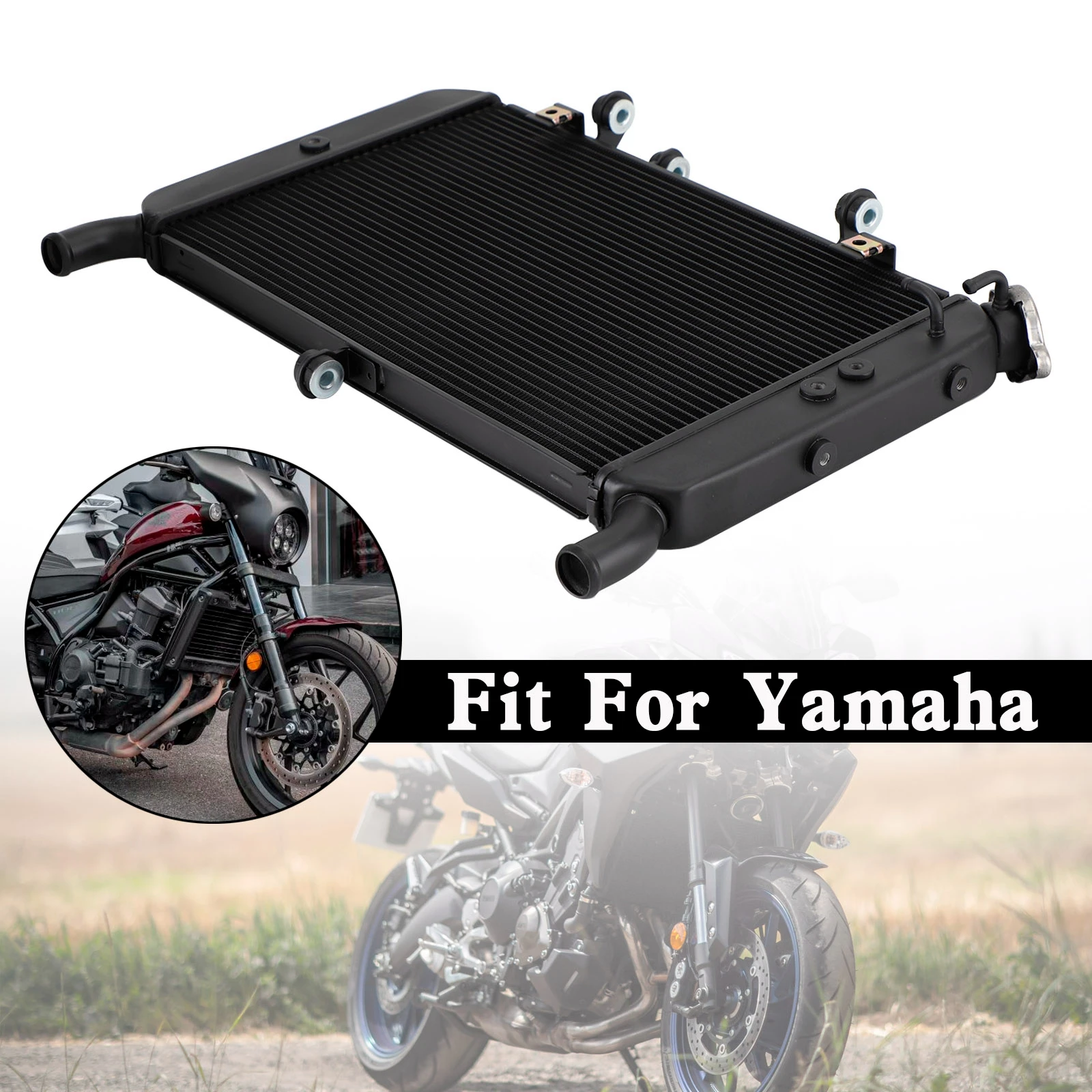 Radiador de aluminio negro para Yamaha MT-09