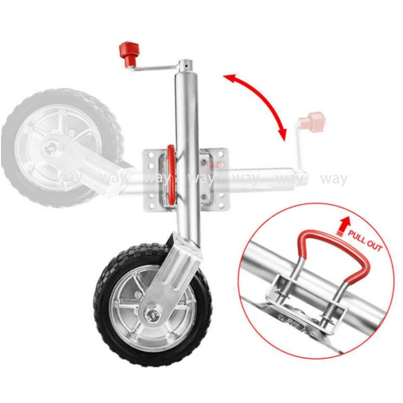 Rueda jockey abatible de goma maciza 1000 kg para caravana y remolque - imagen 3