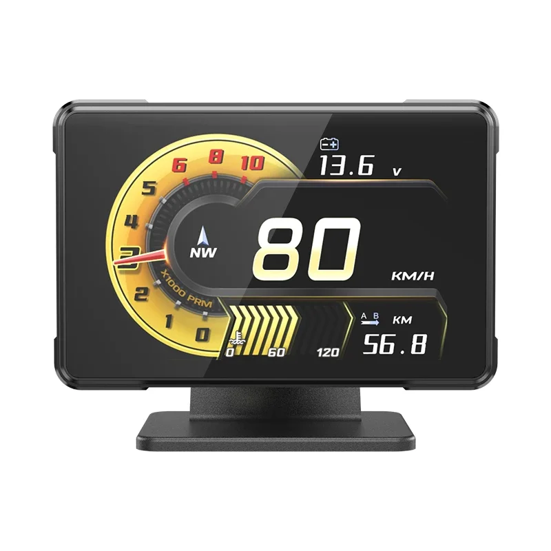 Nuevo medidor de modificación de coche A91 HUD pantalla LCD voltaje velocidad RPM Turbo medidor de temperatura de aceite pantalla frontal para coche - imagen 2