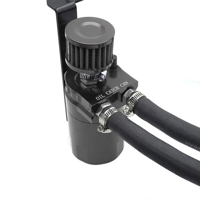 Tanque separador de aceite universal de aluminio negro con filtro - imagen 5