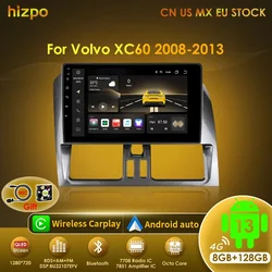 Radio Android Hizpo para Volvo XC60 2008-2013 con GPS y CarPlay