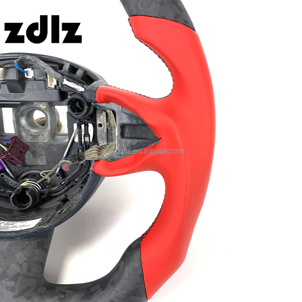 Volante de carbono forjado rojo para Audi A3 A4 S3 S4 RS3 RS4 racing - imagen 5