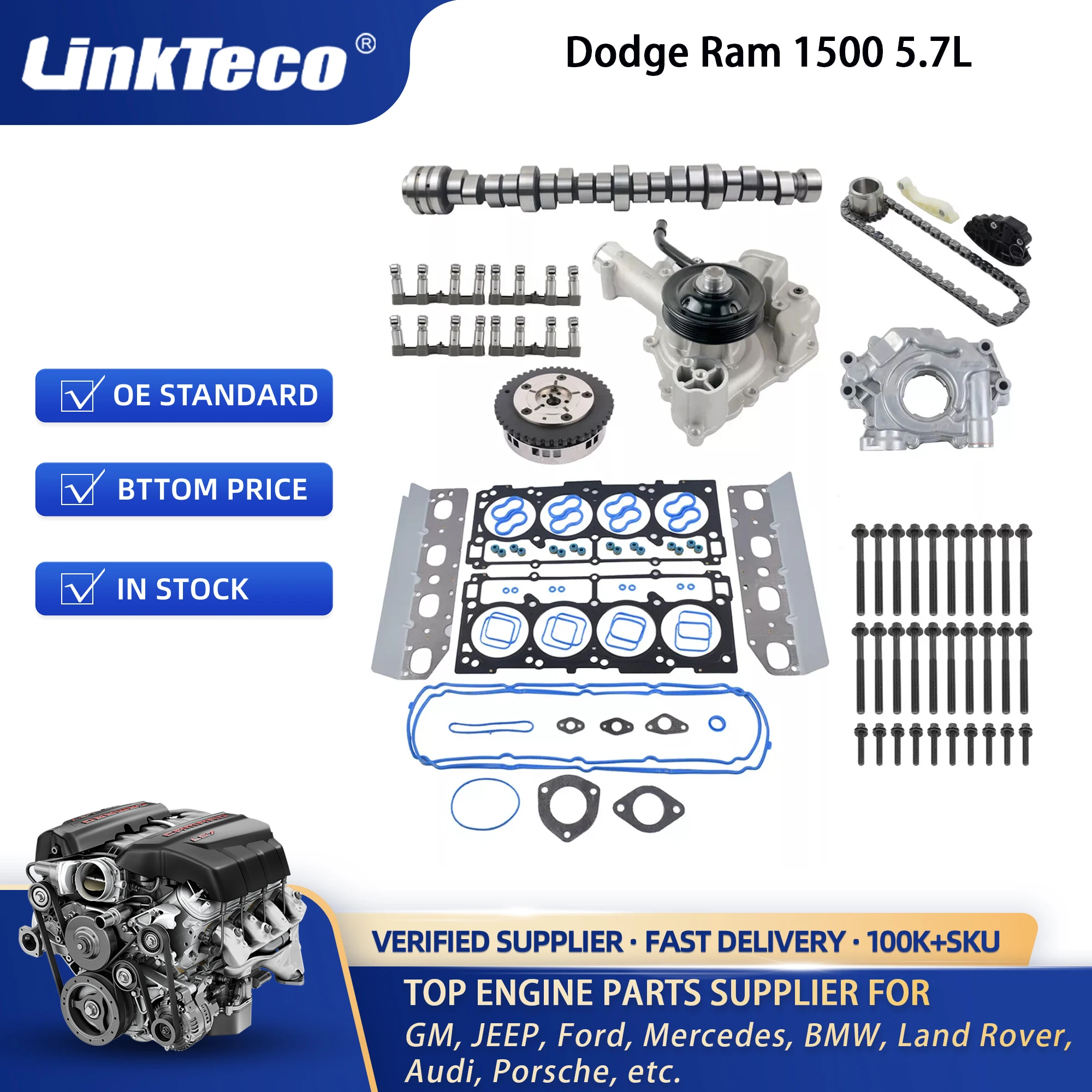 Linkteco-Kit de reparación MDS para elevador de árbol de levas, repuesto para Jeep Dodge Ram 1500 5.7L 2009-2015 5038785AB 5038786AB 53021727AC - imagen 2