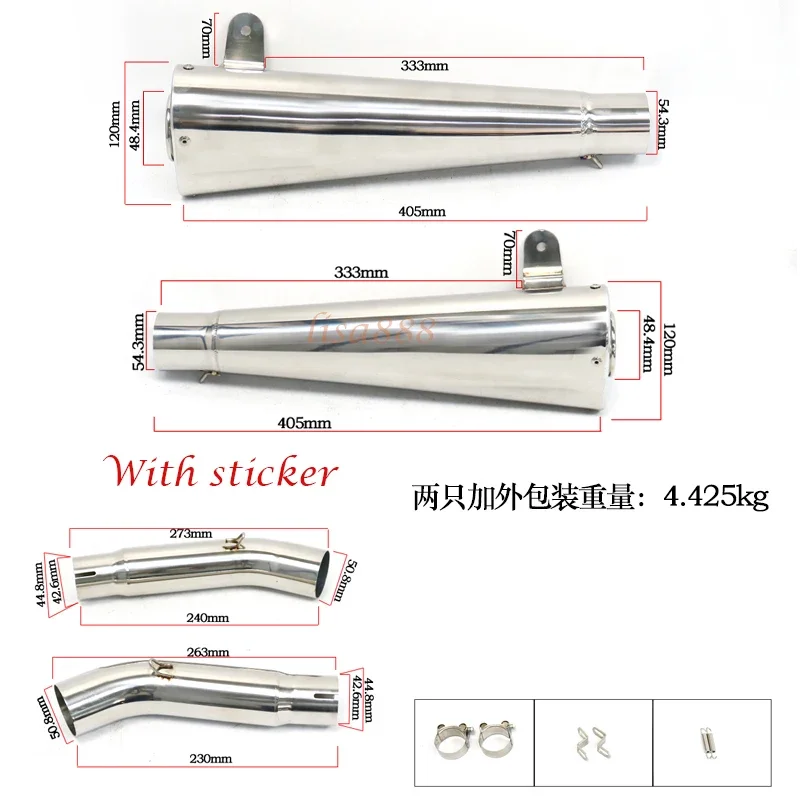 Escape slip-on con tubo medio para Hayabusa GSX1300R 2008-2018 - imagen 3