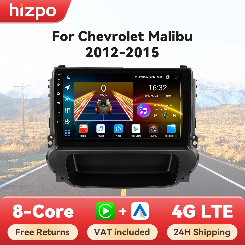 Hizpo Radio 2DIN Android con CarPlay para Chevrolet Malibu 2012-2015