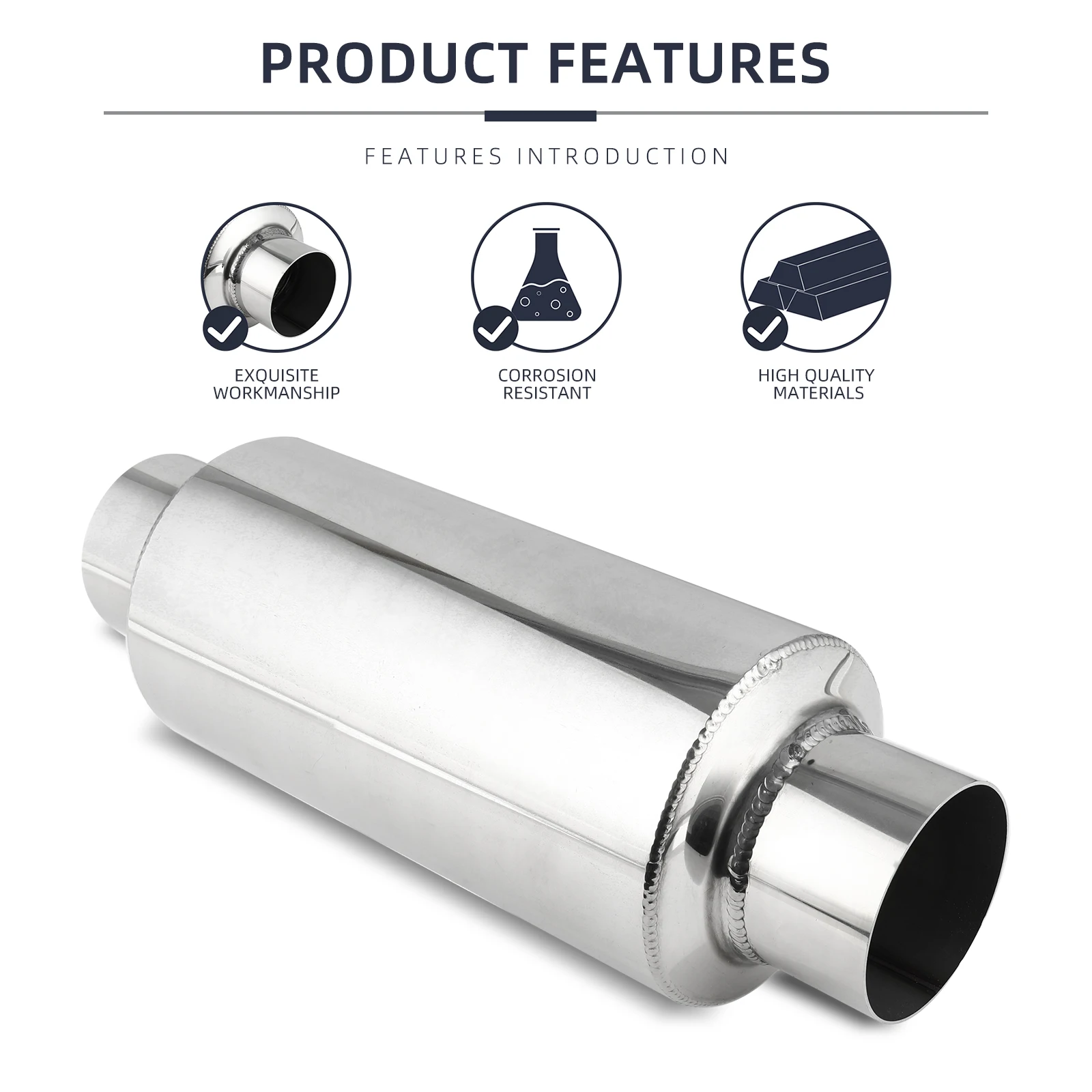 Silenciador de escape de acero inoxidable para Ford con resonador - imagen 3