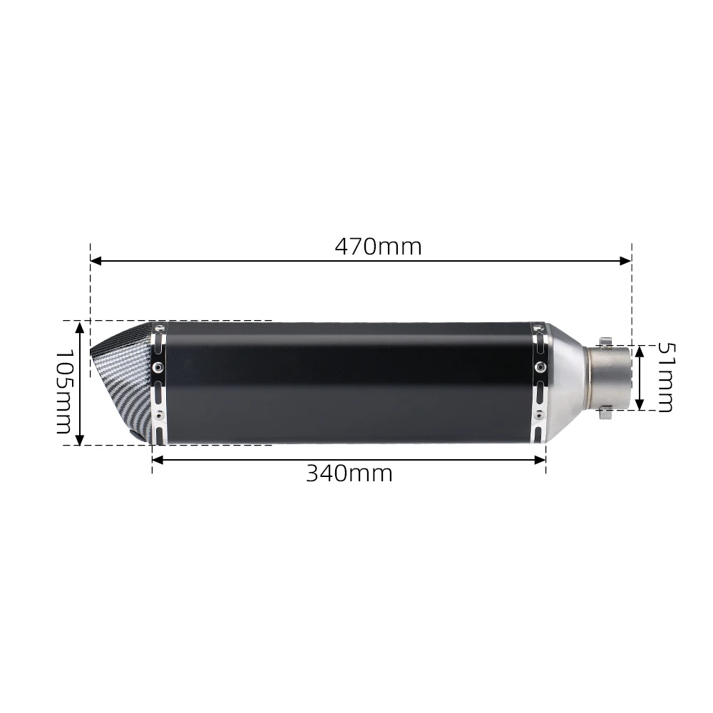 Silenciador universal para moto de 51 mm con doble salida - imagen 4