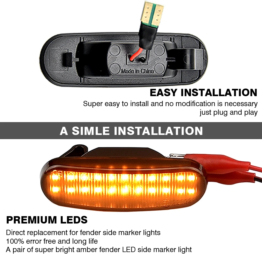 Luz LED lateral dinámica vista frontal