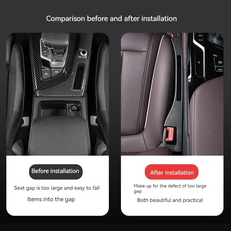 Asiento de coche Gap Stuff costura lateral PU relleno de espacio de coche almacenamiento de espacio de asiento a prueba de fugas para VW Tiguan Mk2 accesorios interiores de coche - imagen 3