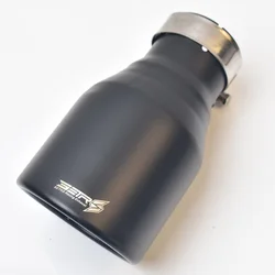 Terminal de escape universal inox negro mate con corte oblicuo