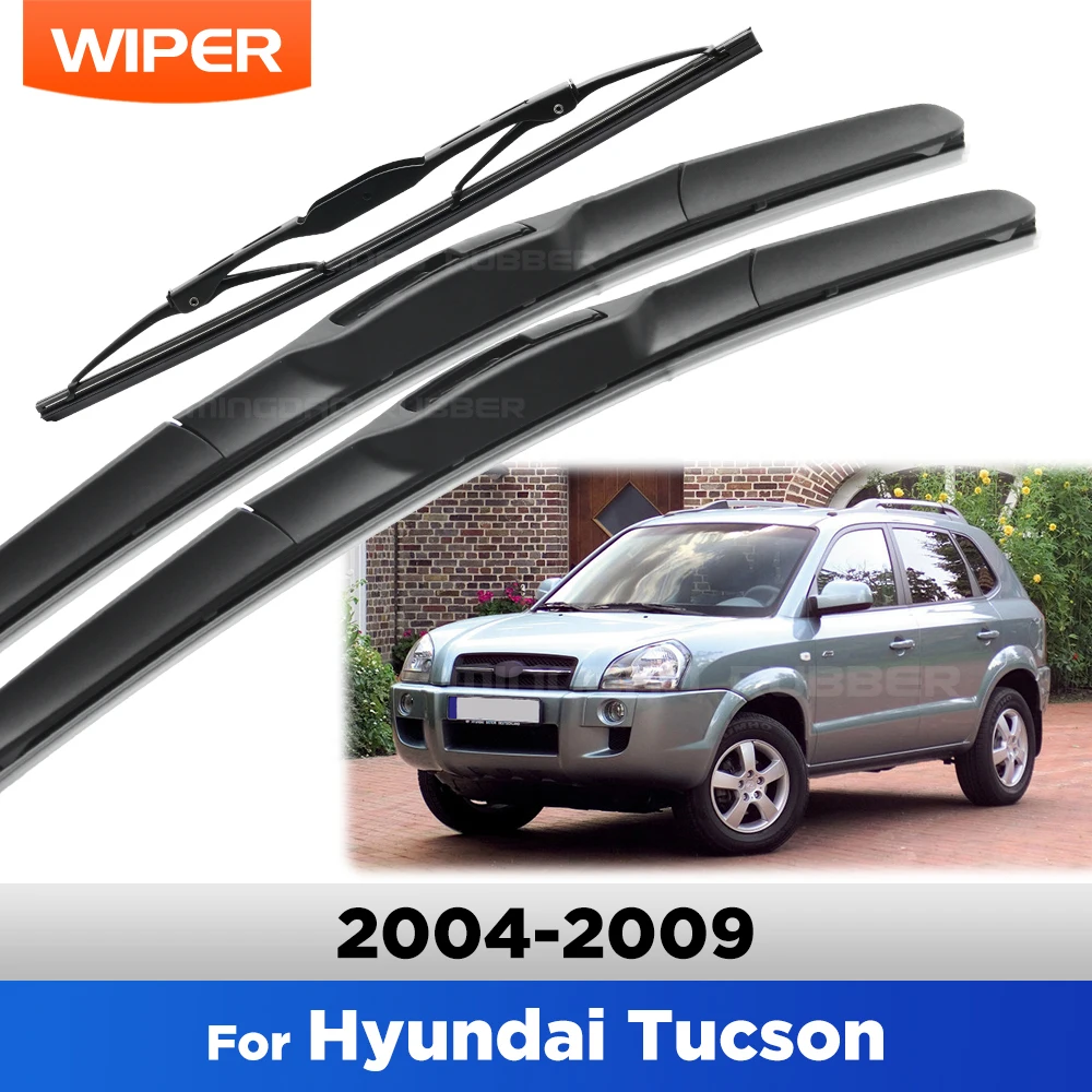 Para Hyundai Tucson JM 2004-2009 2005 2006 2007 limpiaparabrisas delantero y trasero limpiaparabrisas cepillos de ventana 24 "+ 16" + 13"