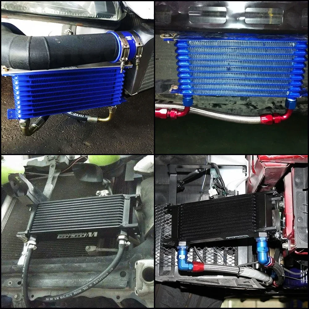Kit enfriador aceite 10 filas con placa sándwich termostato y manguera - imagen 5