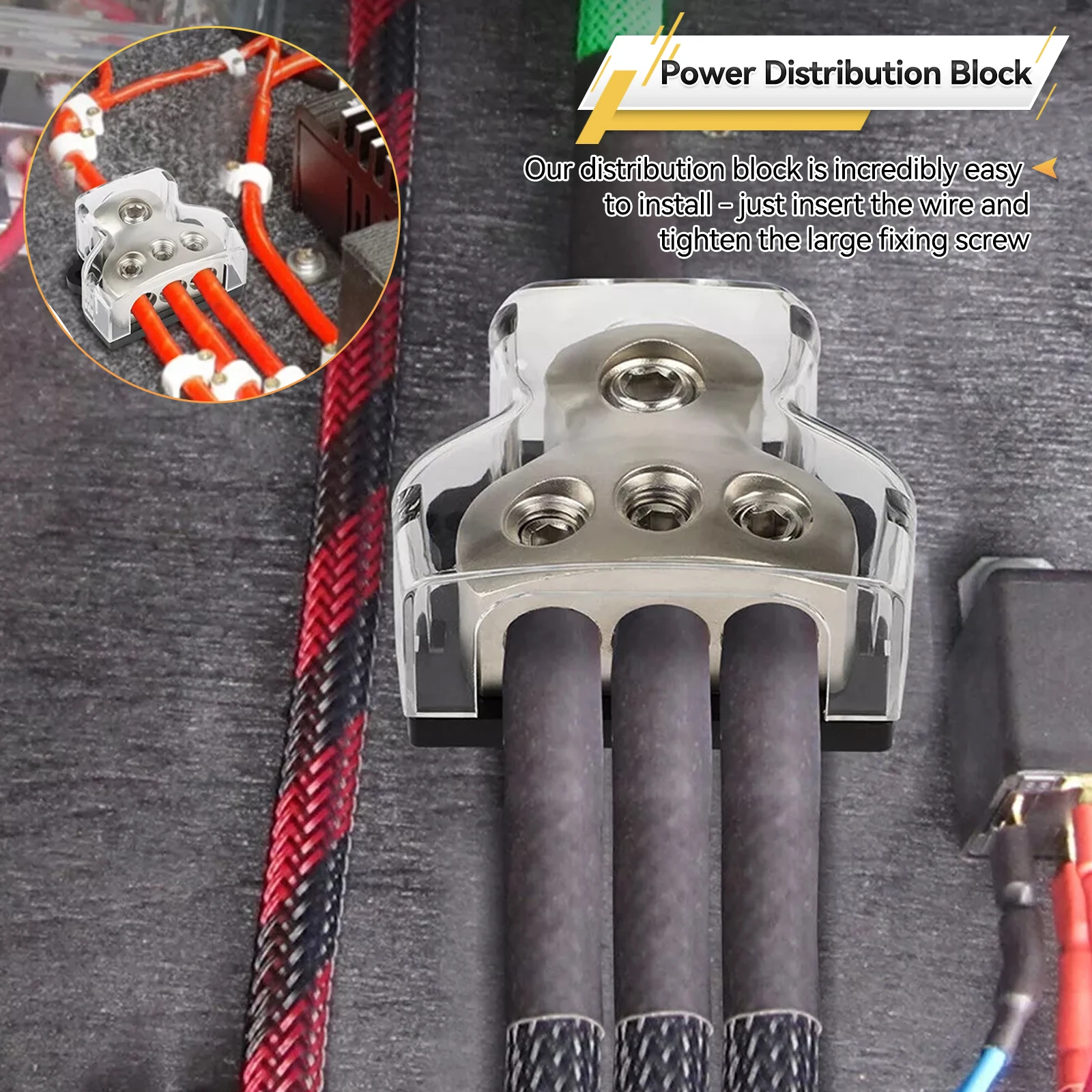 Bloque divisor de corriente 3 vías para audio coche - imagen 4