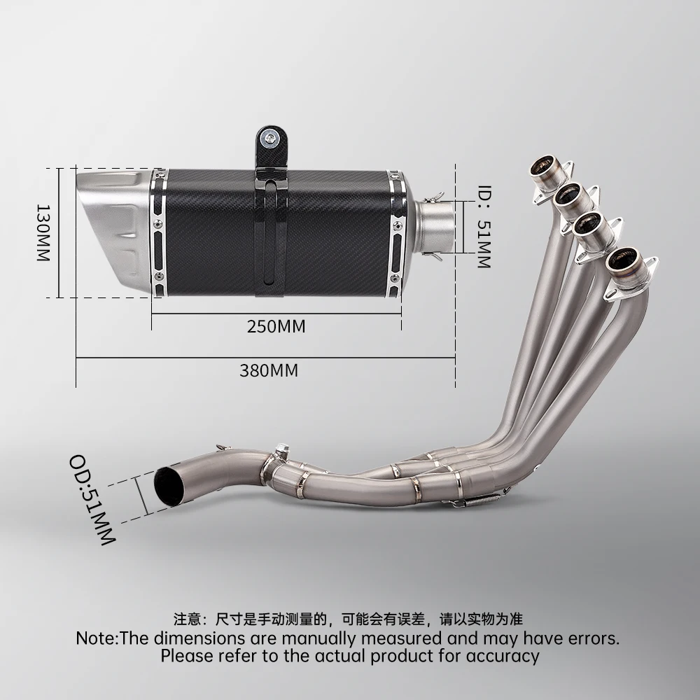 Escape completo de 51 mm para Honda CB650F, CB650R y CBR650F