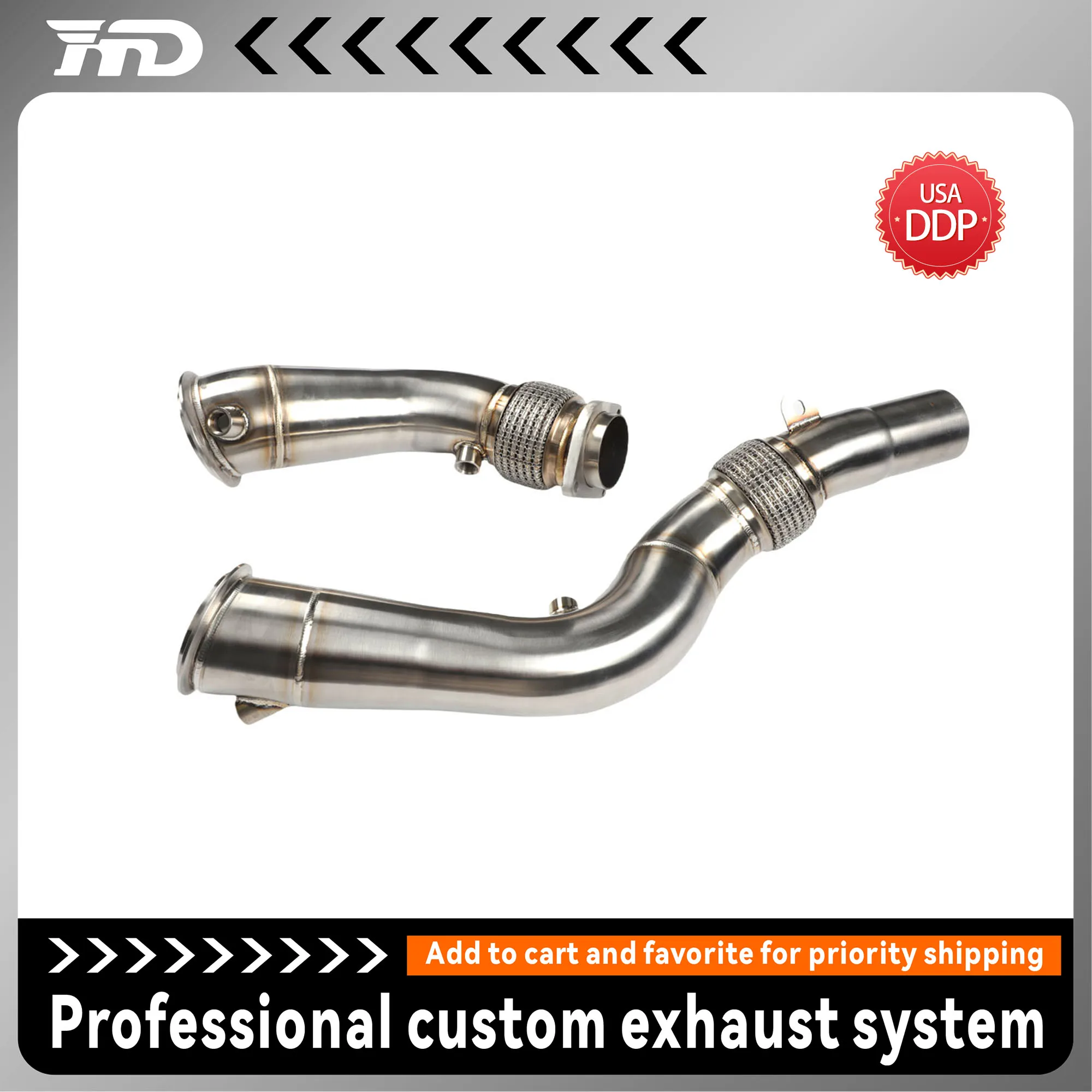 Bajante de acero inoxidable diámetro reducido para BMW M3 G80