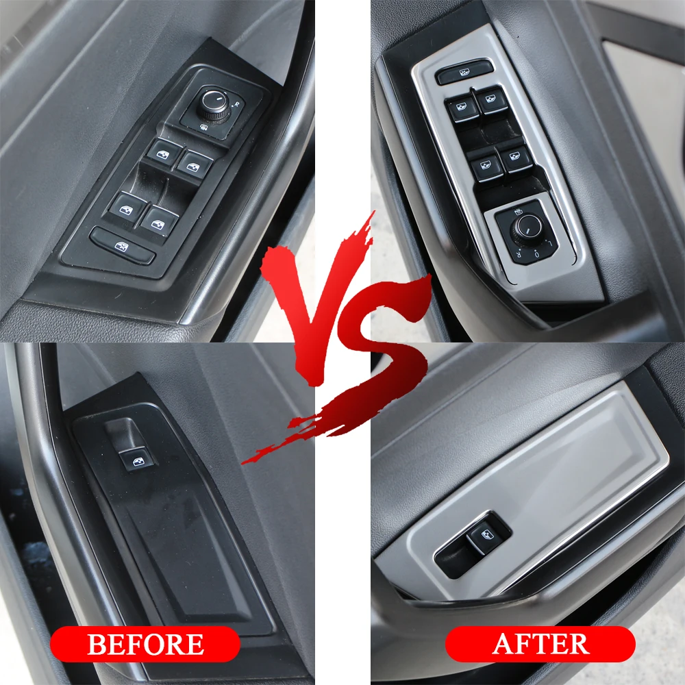 Embellecedor botones elevalunas acero inoxidable VW T-Roc LHD