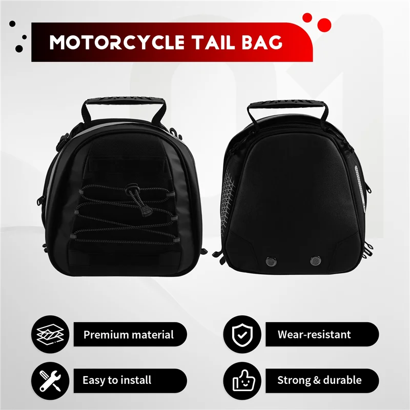 Bolsa trasera universal para moto con correas y cubierta antilluvia - imagen 4