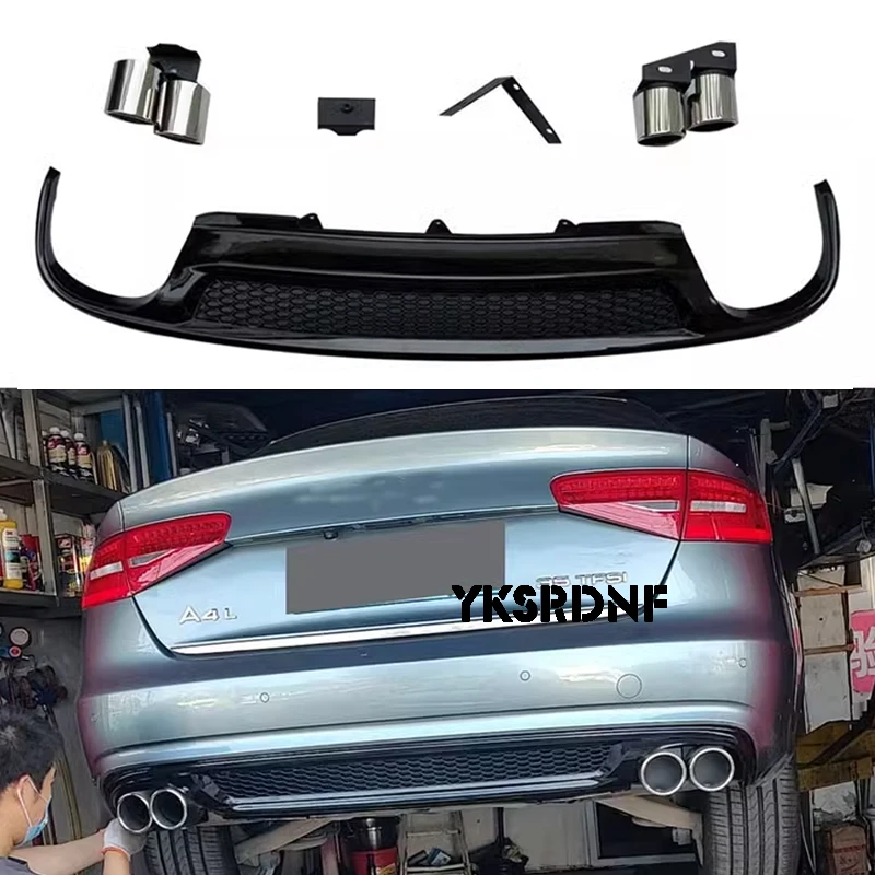 PP labio difusor de parachoques trasero Audi A4 B8 4 puertas 2009-2016 - imagen 4