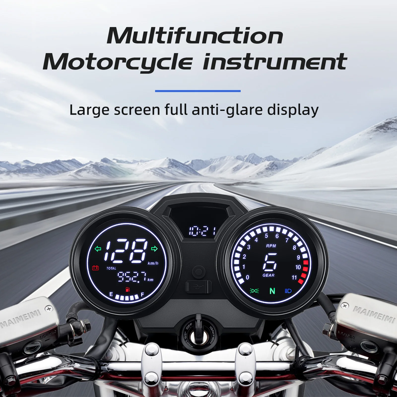 Velocímetro LED digital MAIMEIMI para motocicleta