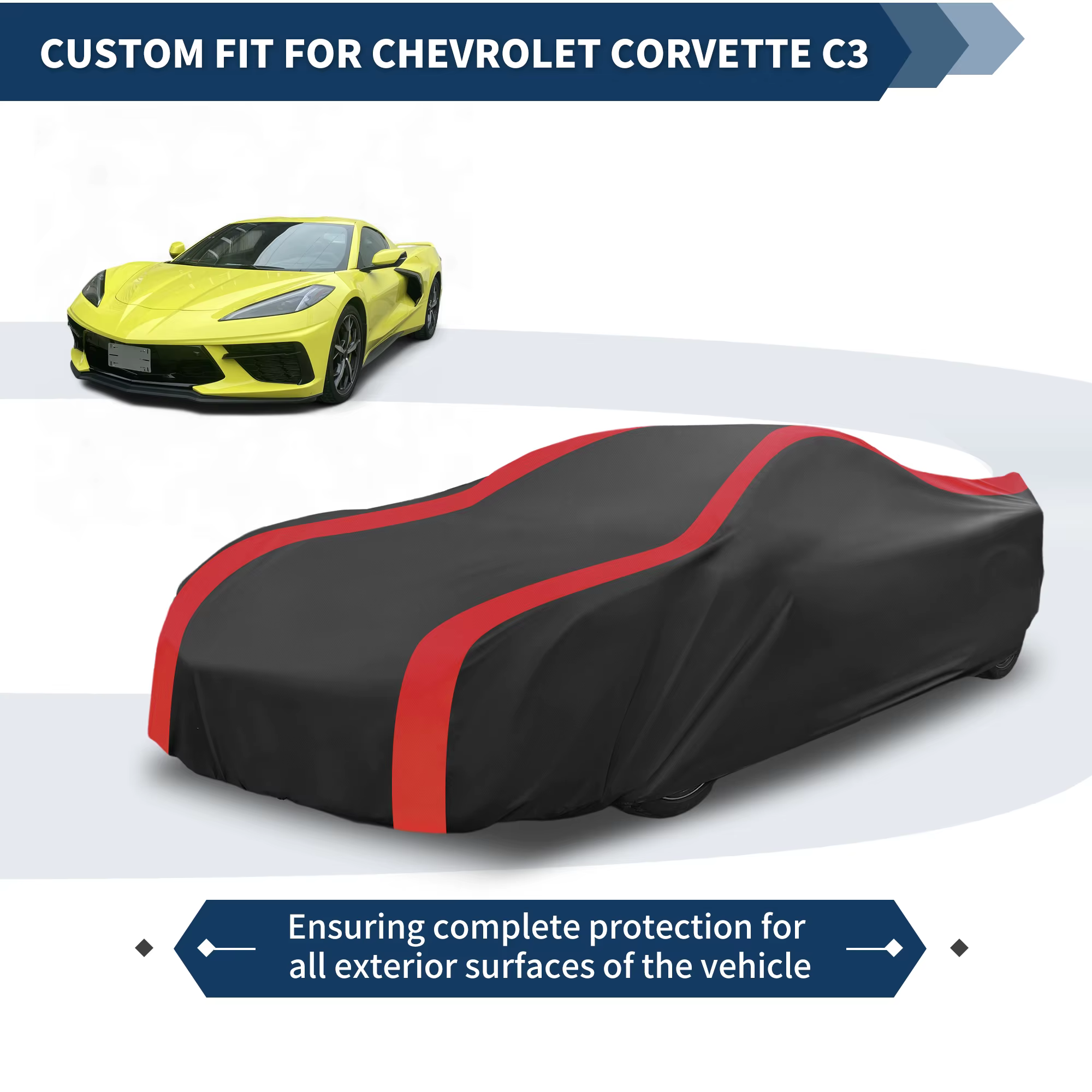 Uxcell cubierta impermeable para coche al aire libre para Chevrolet Corvette C3 elegante y mejorada protección para carrocería de vehículo para todo tipo de clima