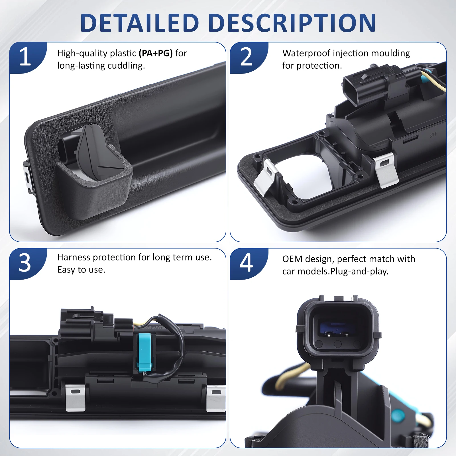 1 unidad de cerradura de tapa de maletero de interruptor de puerta trasera exterior de coche 81260D9010 para Sportage 2017-2019 manija de cerradura de tapa de maletero exterior para Kia - imagen 2