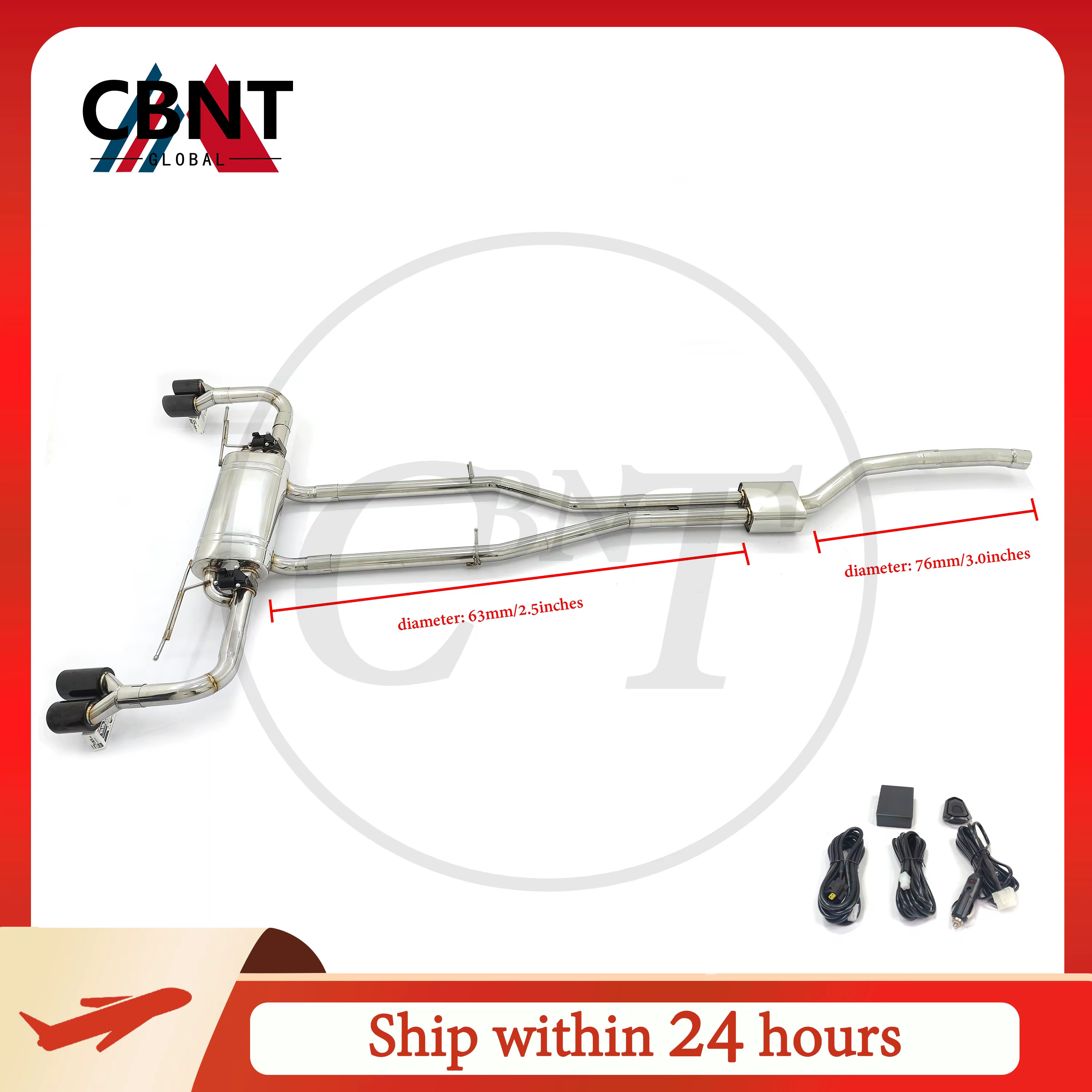 CBNT Sistema de escape cat-back con válvula BMW X5/X6/X7 B58 3.0T