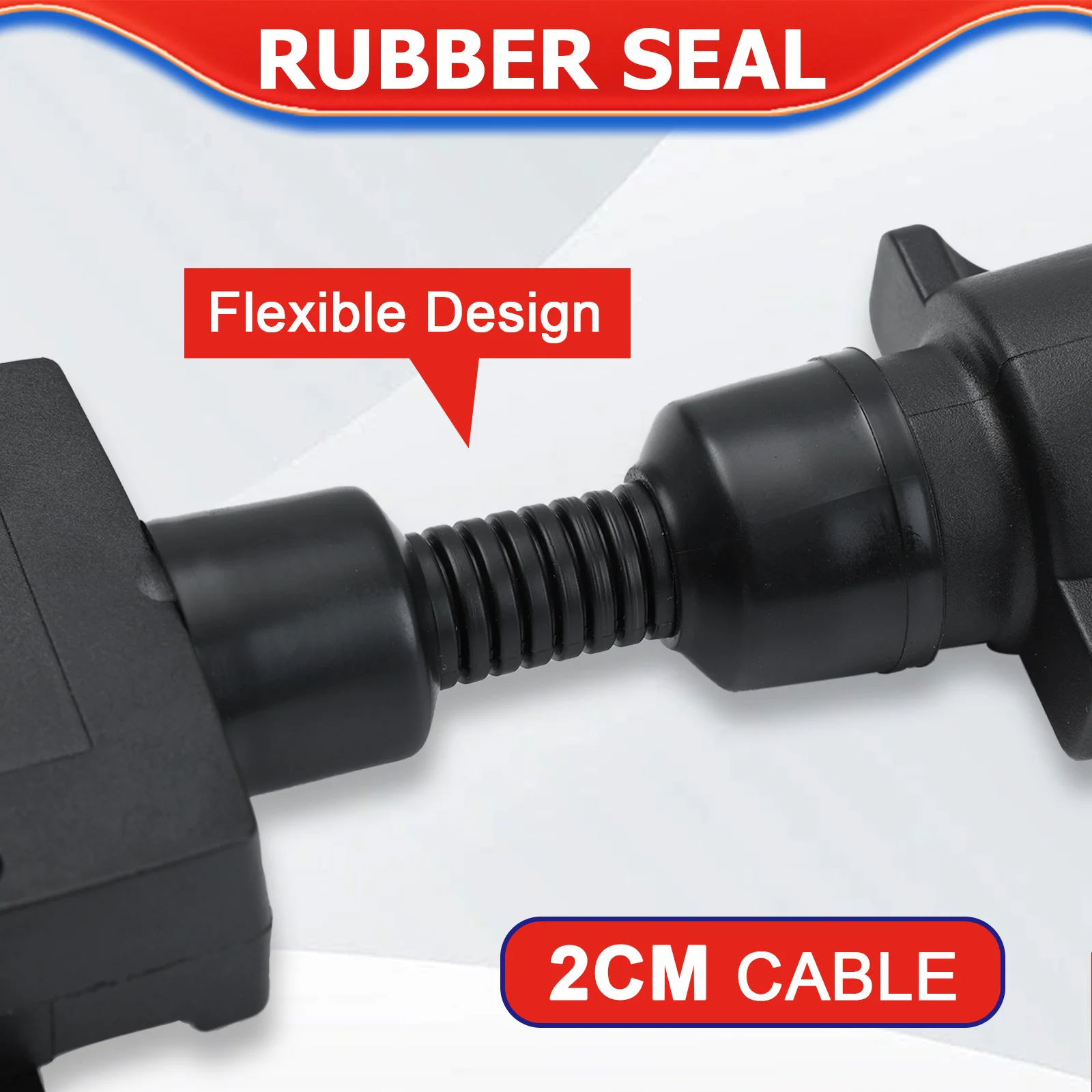 Adaptador enchufe 7 pines para remolque – macho round a hembra plano - imagen 4