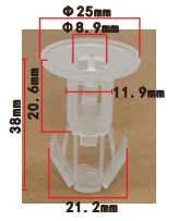 Clip almohadilla aislante panel frontal Toyota 90467-11122 - imagen 2