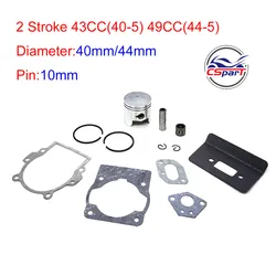 Kit de pistón para desbrozadora 43/49 cc, Ø40/44 mm, bulón 10 mm