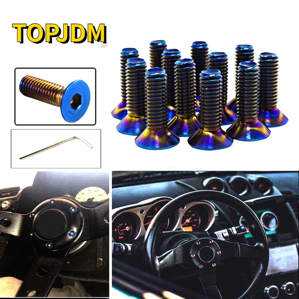 Pernos de volante azul titanio quemado compatibles OMP Nardi MOMO