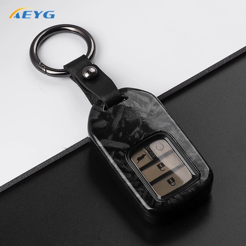 Funda protección llave coche fibra carbono ABS – Honda CR-V Civic Accord - imagen 4
