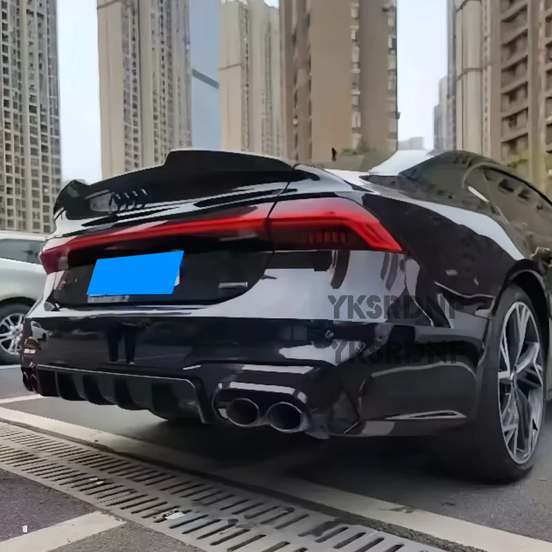 Alerón carbono Audi A7 S7 RS7 C8 estilo murciélago con difusores - imagen 3