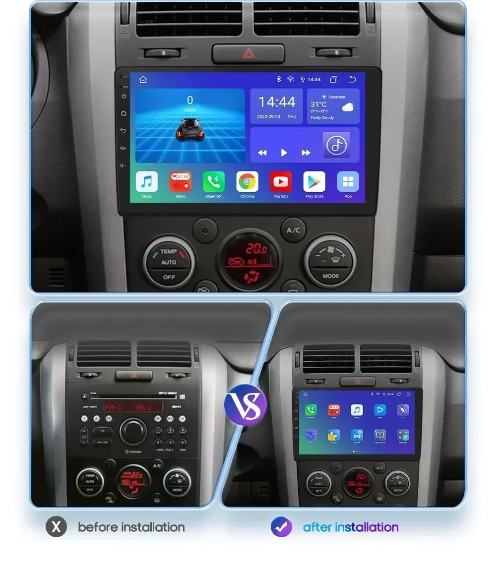 Radio 2 DIN Hizpo con Android 13 y GPS para Suzuki Grand Vitara III - imagen 2