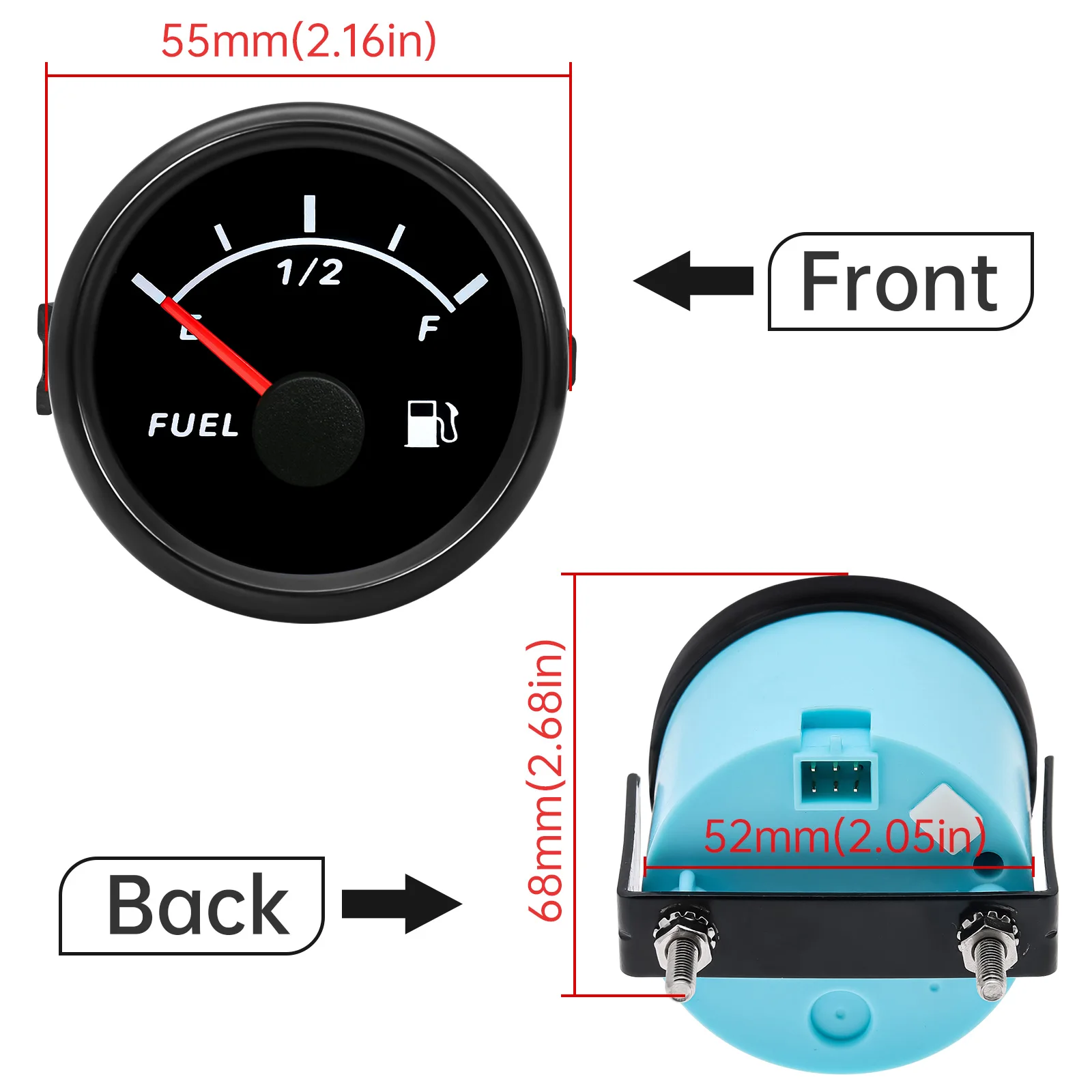 Sensor nivel combustible universal 52mm 0-190 ohm - imagen 3