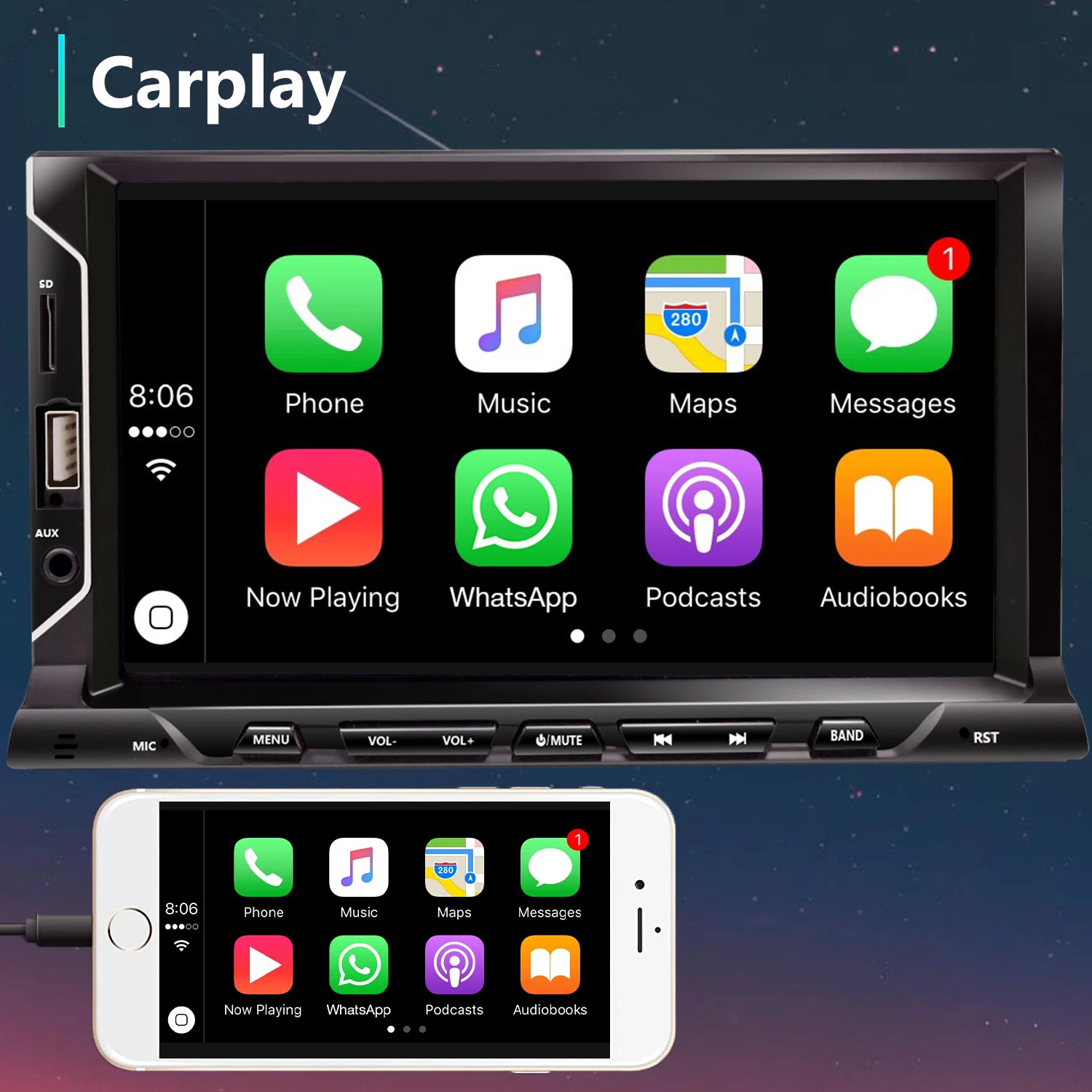 Compatibilidad CarPlay y Android Auto