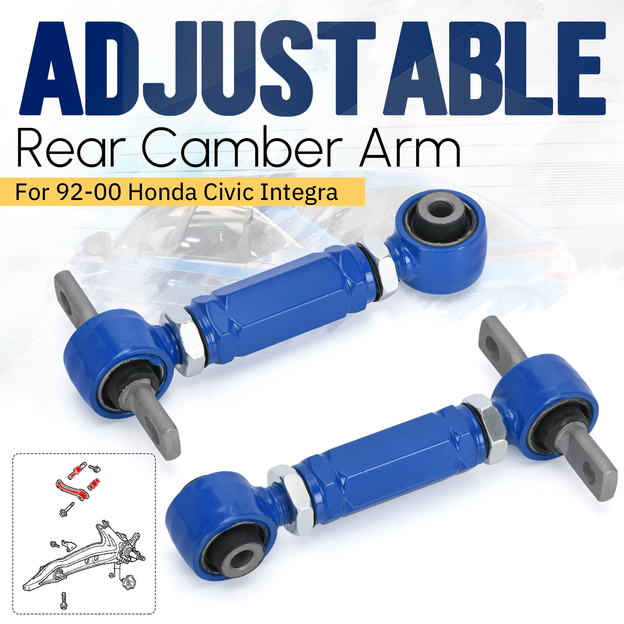 Brazo camber trasero ajustable PQY9802 – Honda Civic (92-00) - imagen 2