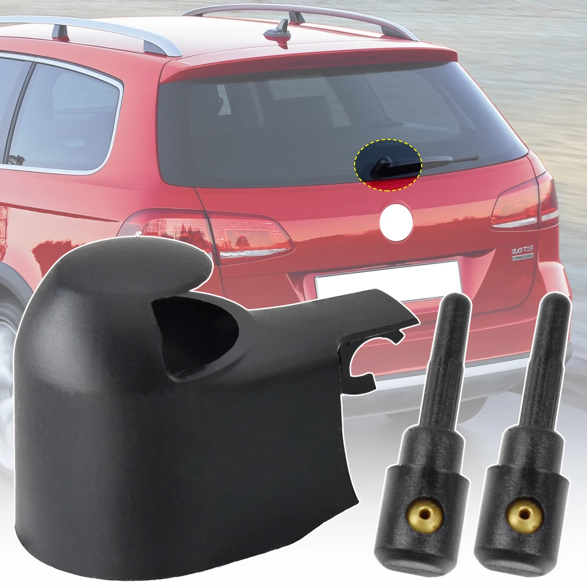 Tapa del brazo limpiaparabrisas trasero con boquilla VW Passat B6/B7